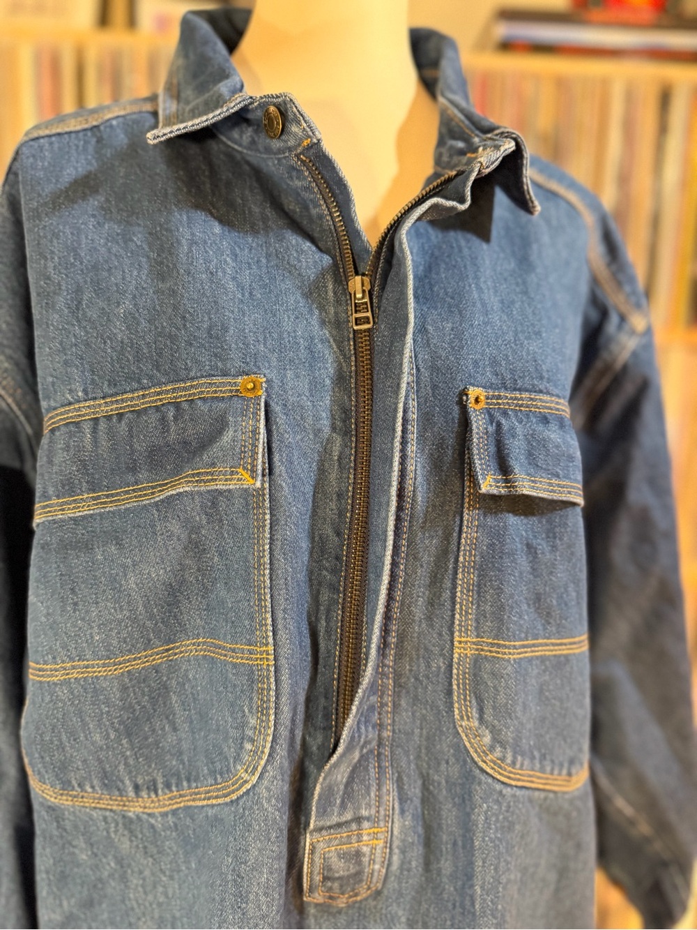 Gap Workforce Denim Shirt Dress Size XL NWT Long Sleeve Dark Wash Workwear - Picture 4 of 9
